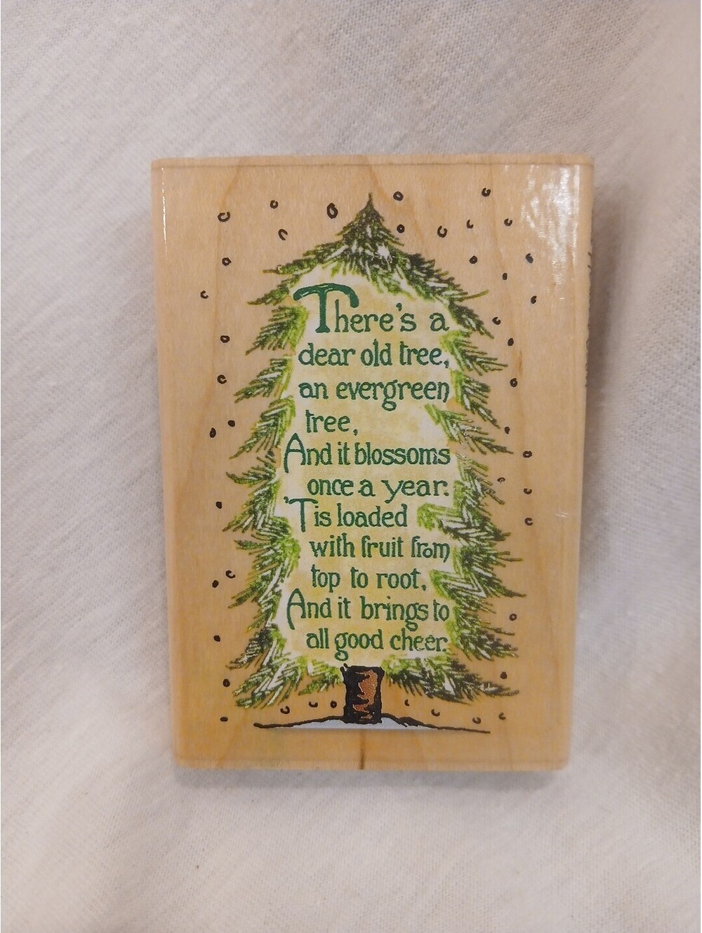 Christmas Dear Old Tree Poem Rubber Stamp Hampton Arts H860 Vintage 1999